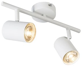 Spot reglabil modern alb cu 2 lumini - Jeana