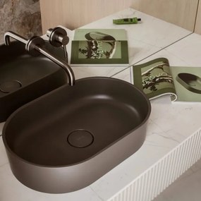 OMNIRES OVOUNAG - Lavoar pe blat OVO 55x36 cm dolomit gri cenușiu mat