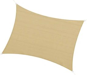 Outsunny Copertină Rectangulară pentru Soare, HDPE, Rezistentă la UV și Apă, cu Accesorii de Montare, Bej | Aosom Romania