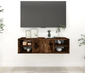 vidaXL Raft de perete, stejar fumuriu, 102x30x29 cm, lemn compozit