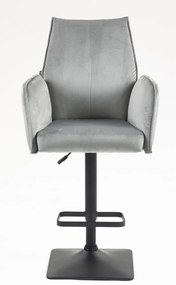 HR280KW Scaun Gray din Catifea cu Bază Neagră