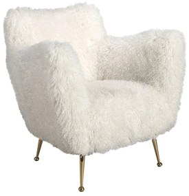 Fotoliu modern design LUX, Tapiterie Fir Lung Alb, Armchair