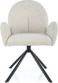 Scaun rotativ PLANET, bej/negru, stofa clasia/metal, 60x46x88 cm