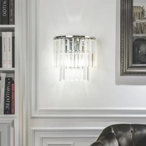 Aplică de cristal Brilagi MOZART 2xE14/40W/230V crom lucios