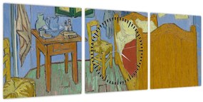 Tablou - Vincent van Gogh, The Bedroom, reproducere (cu ceas) (90x30 cm)