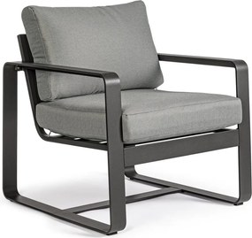 Fotoliu de grădină gri din metal Merrigan – Bizzotto