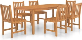 vidaXL Set de mobilier de grădină cu 7 piese, 180x90 cm, lemn masiv de tec