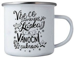 Cană de Crăciun din tablă Bohemia Gifts  - Dragoste și Crăciun, 350 ml