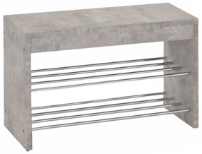 Laviţă cu dulap pt. încălţăminte, beton/crom, LUSIA