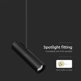 Lustră pe tijă 1xGU10/35W/230V negru