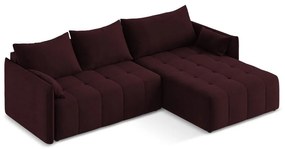 Colțar burgundy extensibil/cu spațiu de depozitare (cu colț pe partea dreaptă/cu șezlong) Moku – Makamii