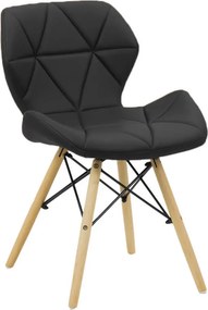 Scaun dining Uma, negru, piele ecologica
