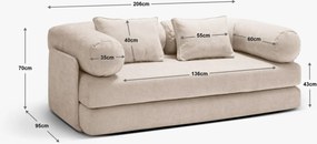 Canapea extensibila Dreamy stofa Liberty L206 cm