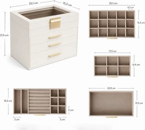 Cutiuta de bijuterii ELEGANT CASE 25,1x21,5x15,3 cm din piele ecologica, bej