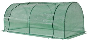 Outsunny Seră de grădină mini seră seră de roșii 2 x 1 x 0,8 m ușă cu fermoar folie PE cadru oțel verde | Aosom Romania