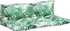 vidaXL Perne de paleți, 2 buc., model cu frunze, textil