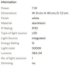 Aplica cu reader LED pentru dormitor Lofer alba