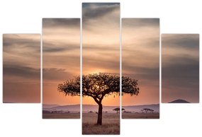 Tablou apusului de soare în Tanzania (150x105 cm)