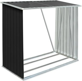 Magazie pentru lemn, antracit/alb, 163x82x160 cm, DARYL TIP 1