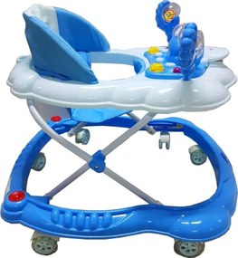 Premergator Reglabil in 3 Trepte Baby Care™ Ratusca, Pliabil, 8 Roti, Cu Melodii, Albastru