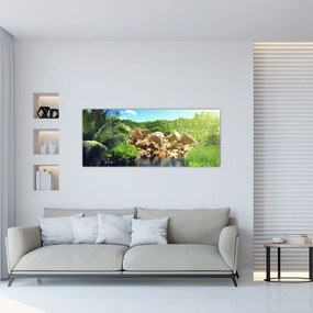 Tablou cu lac în jungla din Seychelles (120x50 cm), în 40 de alte dimensiuni noi