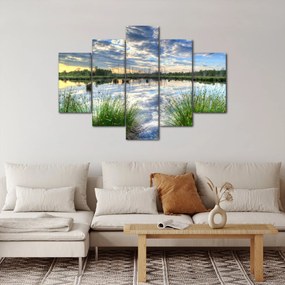 Tablou cu lac și trestie (150x105 cm)
