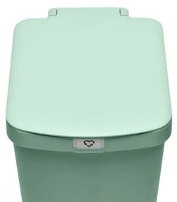 Coș cu pedală Brabantia StepUp 1008484, 25 L, Materiale ecologice, Deschidere mare, Verde deschis