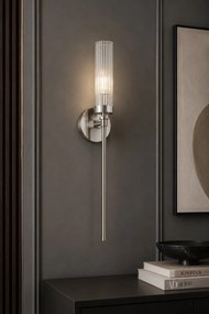 Aplica de perete stil elegant PRESTON nickel/sticla clara