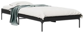 845051 vidaXL Cadru de pat, negru, 90x190 cm, lemn prelucrat și metal