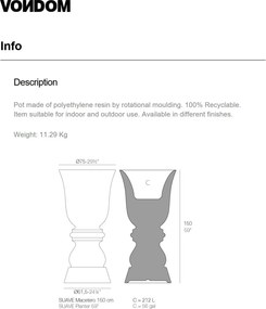 GHIVECI / JARDINIERA DE FLORI SUAVE 75x150cm Vondom