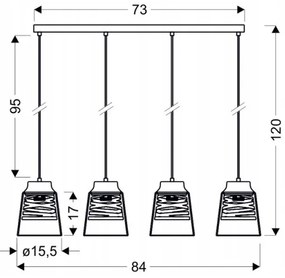 Lustră aplicată FRESNO 4xE27/60W/230V