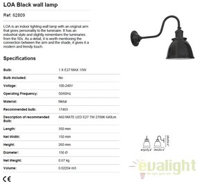 Aplica perete stil retro industrial LOA 62809