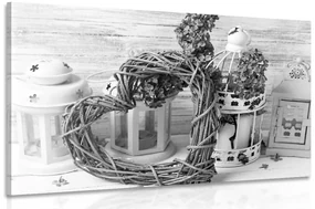 Tablou cu o atingere vintage în design alb-negru