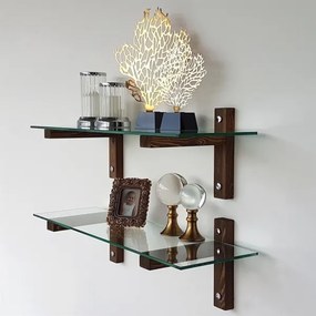 SET 2x raft de perete 25x85 cm pin/transparent