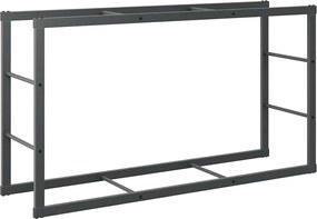 vidaXL Rastel pentru lemne de foc, negru,110x30x61 cm, oțel