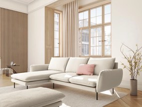 Coltar tapitat Vienna 5 locuri plusat/picioare negre – L255 x l170 x h95