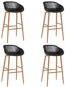 vidaXL Scaune de bar, 4 buc., negru