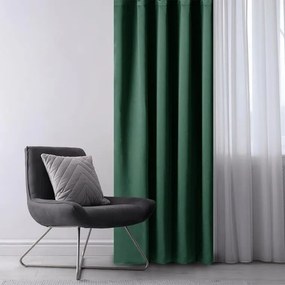 decoDoma Draperie groasă blackout RESTILO verde închis 140 x 245 cm set 2 buc