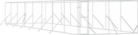 vidaXL Padoc de exterior pentru câini argintiu 4x16x2m oțel galvanizat