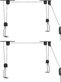 vidaXL Palanuri pentru biciclete cu suport pe tavan, 2 buc., 20 kg