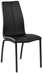 Mazzoni BARON piele ecologică neagră P-01/picioare negre - SCAUN MODERN PENTRU LIVING/SUFRAGERIE/BUCĂTĂRIE/BIROU