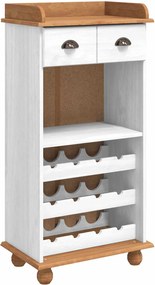 vidaXL Cabinet pentru vin ASKIM Alb cu Capac de Miere 57 x 37 x 114 cm