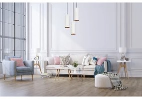 Lustr AVALO 3xE27/60W/230V, pr. 35 cm, alb/cupru