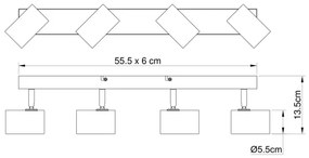 Spot ROBBY 4xGU10/35W/230V negru/maro Globo 57911-4BW