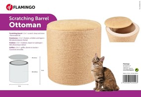 Flamingo Scărpinător pentru pisici 3 în 1 OTTOMANbej, 46 cm