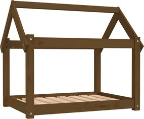 vidaXL Pat pentru câini, maro miere, 81x60x70 cm, lemn masiv de pin