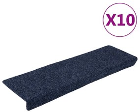 vidaXL Covorașe autoadezive pentru scări, 10 buc., 65x21x4 cm, antracit, cu margine dreptunghiulară