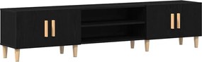 vidaXL Cabinet TV Stejar Negru 180 x 31,5 x 40 cm Lemn compozit