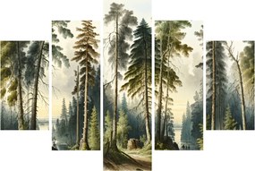Tablou - Peisaj de epocă de păduri (150x105 cm)