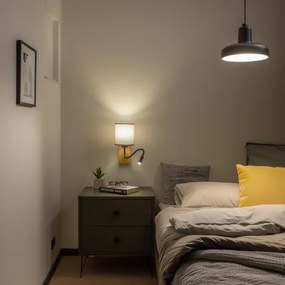 Lampă LED de perete Brilagi NUBILA WOOD 1xE27/25W/230V + LED/3W stejar/gri